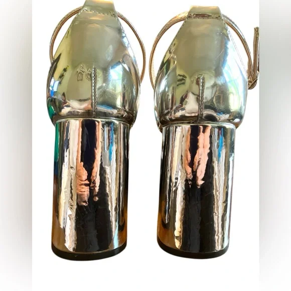 Nordstrom’s brand BP. - Silver Block Heel Mary Jane Shoes with Ankle Strap sz 7 - Picture 8 of 9